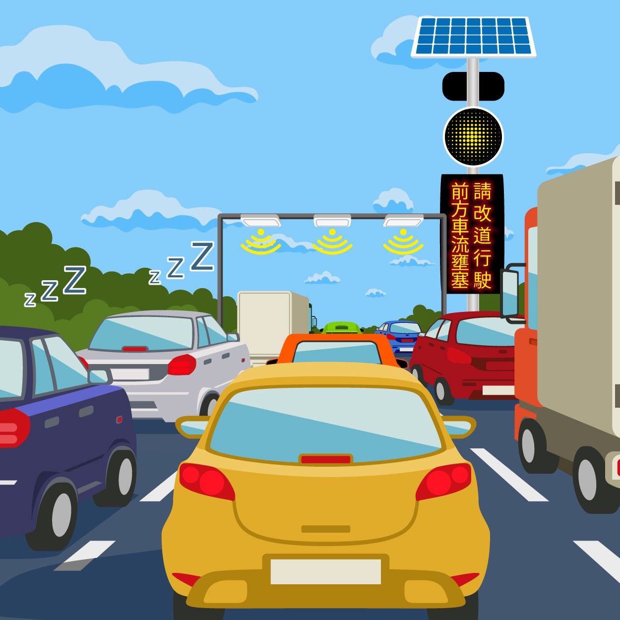 加值規格：智慧路標-前方車流壅塞智慧預警系統（預警系統擴充）logo圖